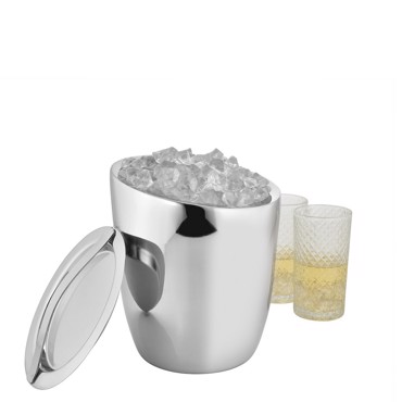 Παγοδοχείο με Καπάκι Ανοξείδωτο Ασημί Φ16x20cm LMC116 Espiel