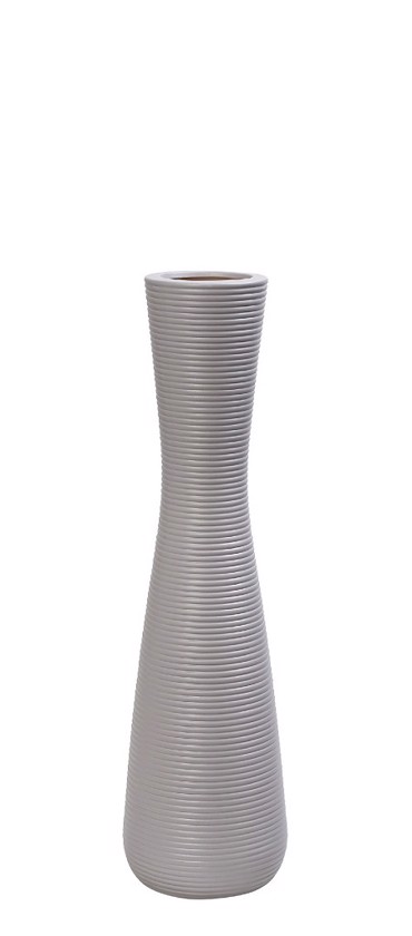 Βάζο Κεραμικό Γκρι με Ραβδώσεις Φ11x38.5cm MIG110 Espiel