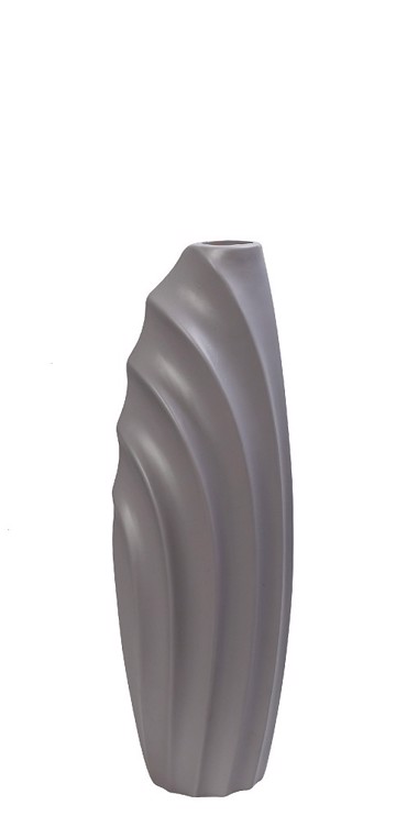 Βάζο Κεραμικό Ασύμμετρο Γκρι 16x12x35cm MIG114 Espiel