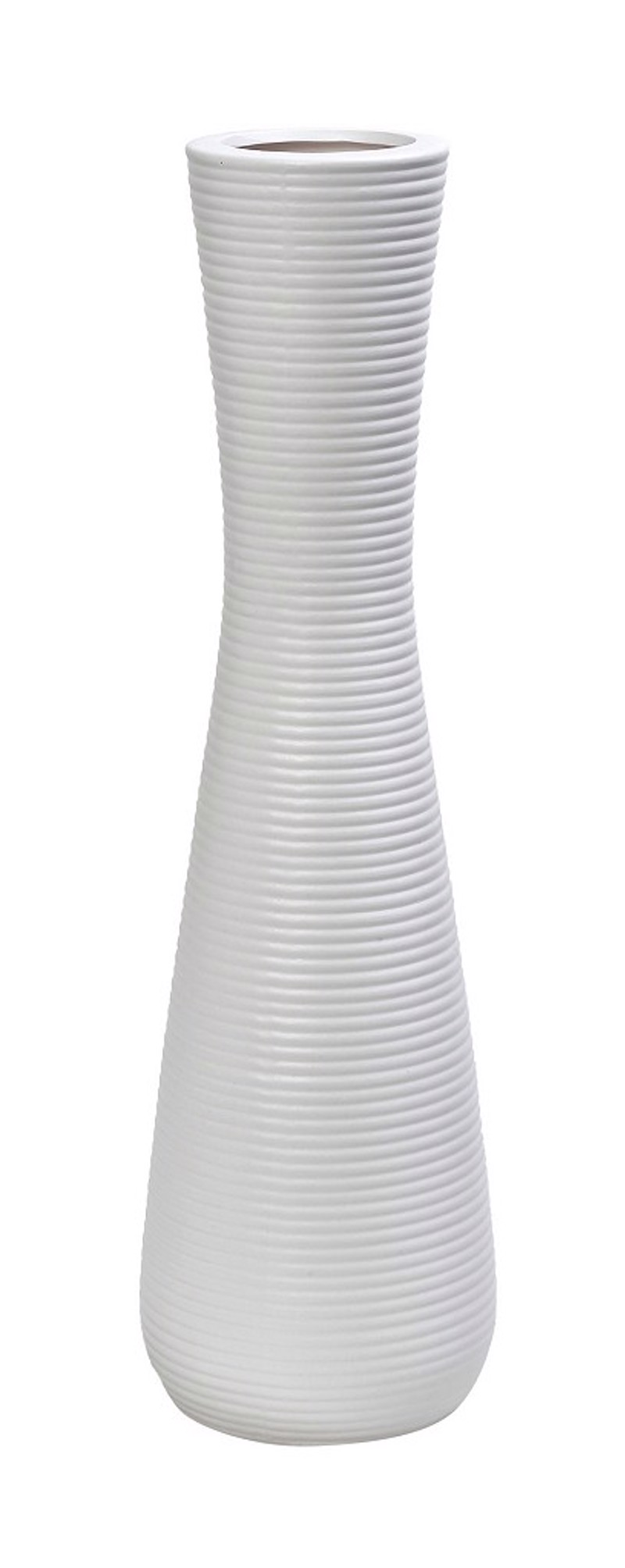 Βάζο Κεραμικό Λευκό με Ραβδώσεις Φ16.5x58cm MIG140 Espiel