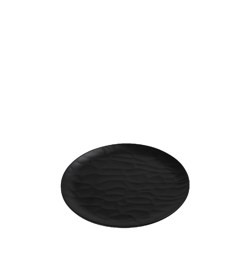 Black Πιάτο Ρηχό Στρογγ. 17εκ Wavy Matte Μελαμίνης MLB3