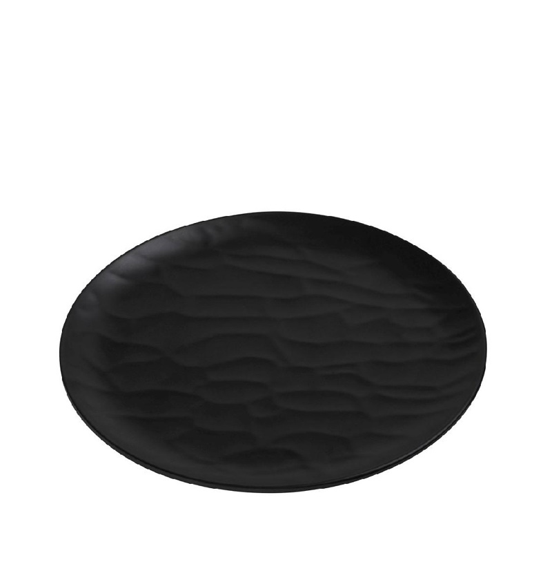 Black Πιάτο Ρηχό Στρογγ. 28εκ Wavy Matte Μελαμίνης MLB3