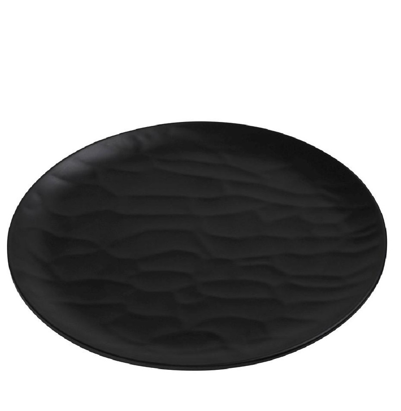 Black Πιάτο Ρηχό Στρογγ. 32εκ Wavy Matte Μελαμίνης MLB3