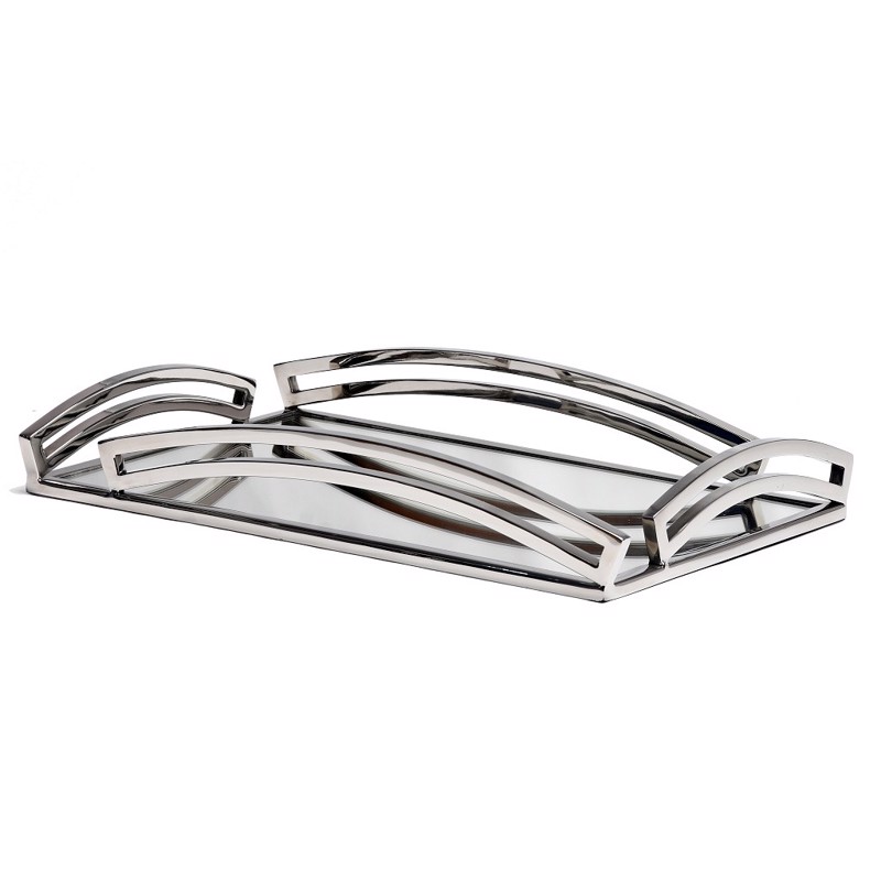 Διακοσμητικά Επιτραπέζια agiovlasitishome - ΣΗΜΑΝΤΙΚΟ: Σε περίπτωση διαφοράς τιμής από το κατάστημα ισχύει παντα και μόνο η τιμή του καταστήματος Δίσκος Ορθογώνιος Ανοξείδωτος με Καθρέφτη 41Χ26Χ7εκ MR1