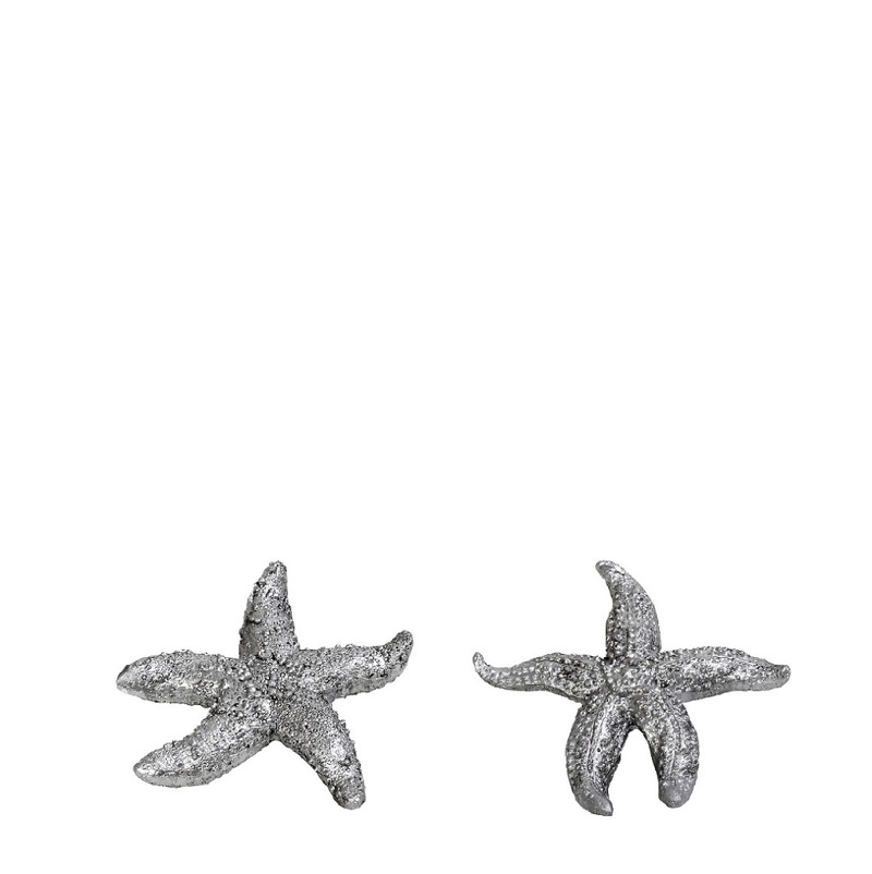 Διακοσμητικός Αστερίας Resin Ασημί Φ9x1.5cm MT2740K6 Es