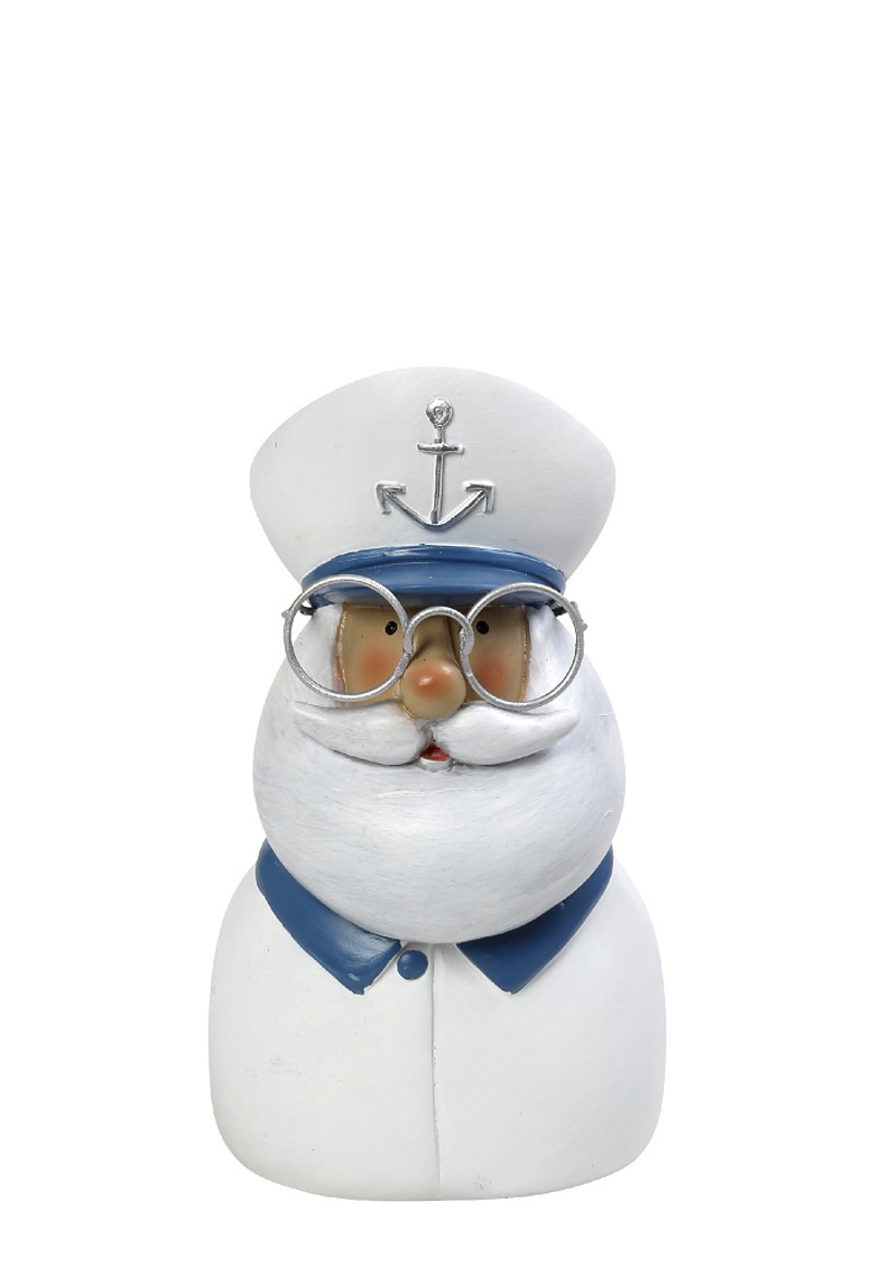 Διακοσμητικά Επιτραπέζια agiovlasitishome - ΣΗΜΑΝΤΙΚΟ: Σε περίπτωση διαφοράς τιμής από το κατάστημα ισχύει παντα και μόνο η τιμή του καταστήματος Καπετάνιος Λευκός/Γαλάζιος Resin 9x7.5x16.5cm MT2749K2