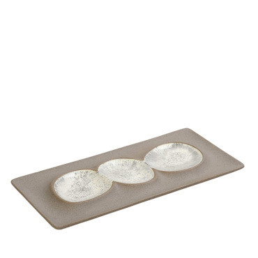 Πιατέλα 3 Θέσεων ''SPIRIT'' Stoneware Μπεζ 31.8x15.8x2.2cm NIC706K2 Espiel