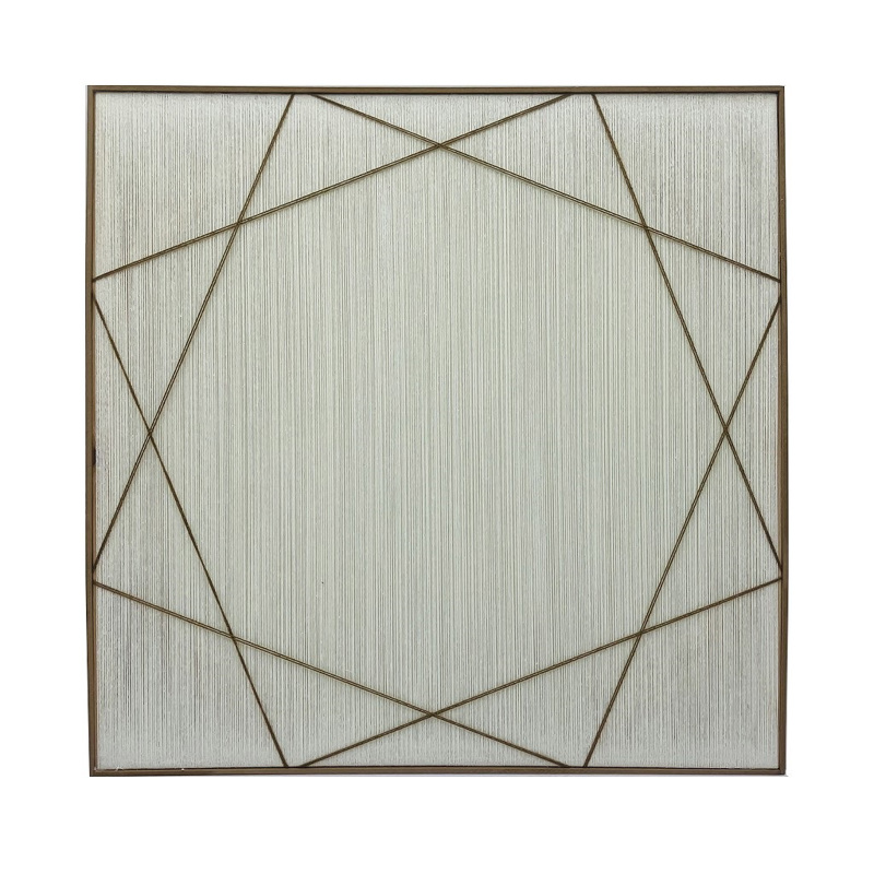 Espiel - ΣΗΜΑΝΤΙΚΟ: Σε περίπτωση διαφοράς τιμής από το κατάστημα ισχύει παντα και μόνο η τιμή του καταστήματος Πίνακας με Κορνίζα Ξύλινη και Νήμα Μπεζ 71x3.5x71cm NIM