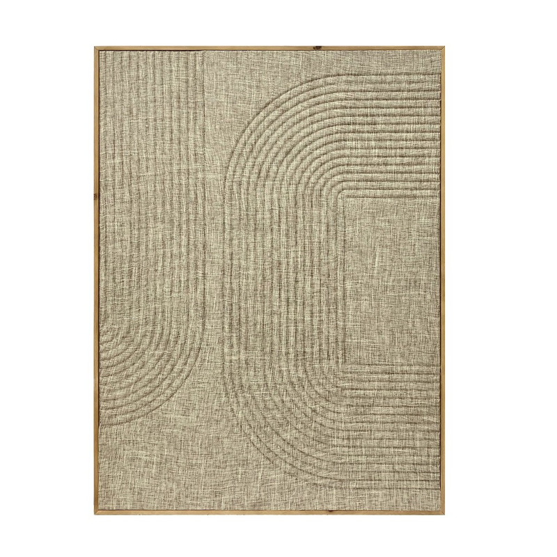 Espiel - ΣΗΜΑΝΤΙΚΟ: Σε περίπτωση διαφοράς τιμής από το κατάστημα ισχύει παντα και μόνο η τιμή του καταστήματος Πίνακας με Κορνίζα Ξύλινη και Ύφασμα 3D Μπεζ 60x3x80cm