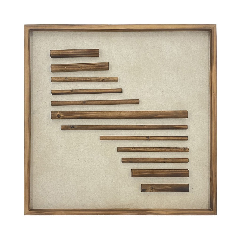 Espiel - ΣΗΜΑΝΤΙΚΟ: Σε περίπτωση διαφοράς τιμής από το κατάστημα ισχύει παντα και μόνο η τιμή του καταστήματος Πίνακας με Κορνίζα Ξύλινη Μπεζ/Καφέ 60x3x60cm NIM117 Es