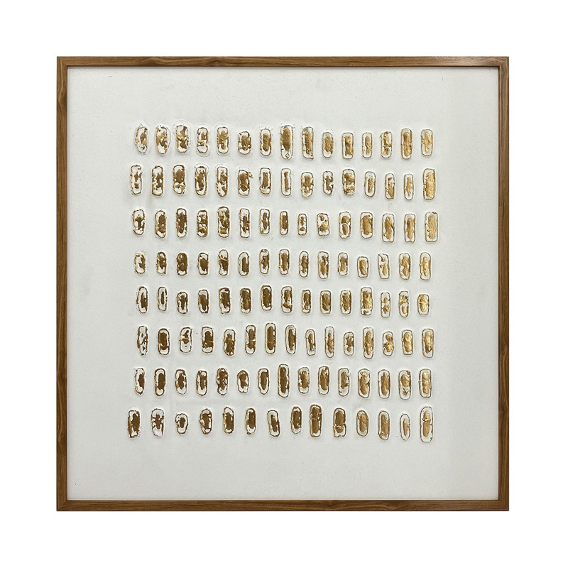 Πίνακας με Κορνίζα Ξύλινη Μπεζ/Χρυσός 70x2.8x70cm NIM12