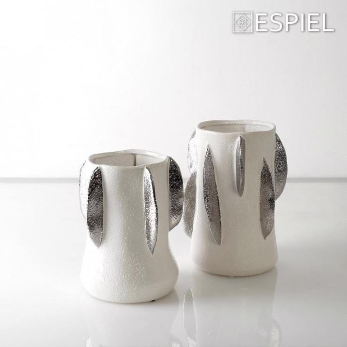 Bazo Keramiko Lefko me Asimi Fulla 17x15.7x22.5cm NIX107 Espiel