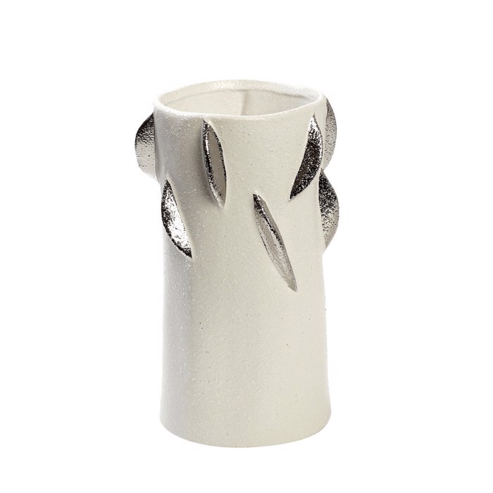 Bazo Keramiko Lefko me Asimi Fulla F16.8x28cm NIX105 Espiel