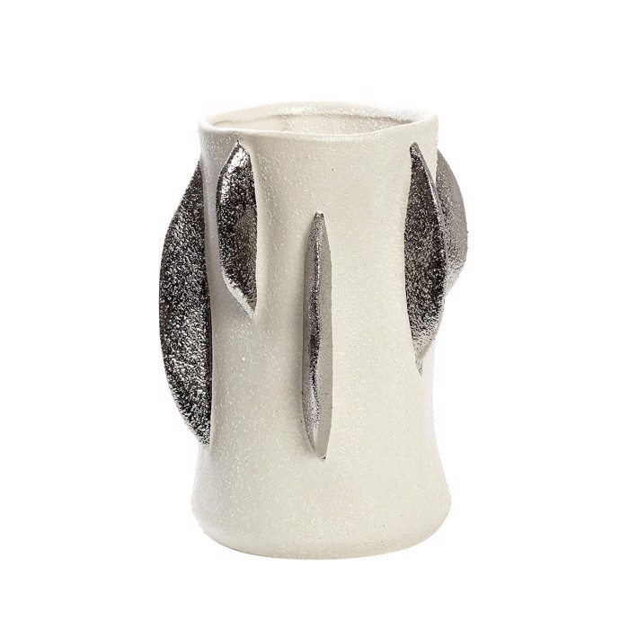 Bazo Keramiko Lefko me Asimi Fulla 17x15.7x22.5cm NIX107 Espiel