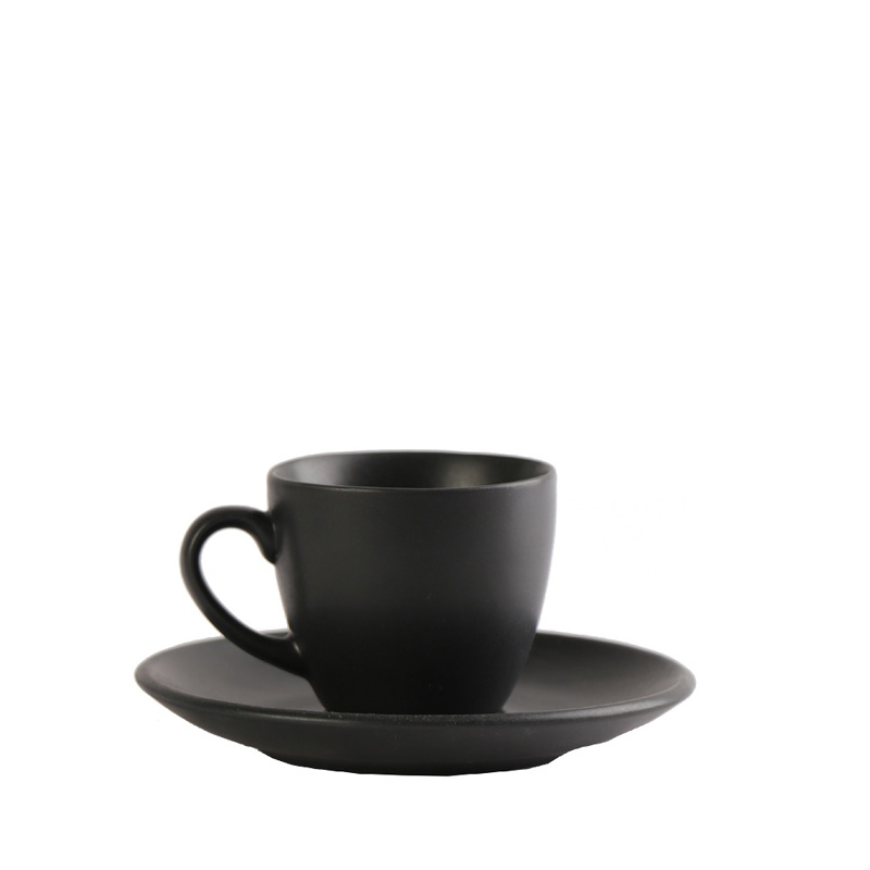 Φλιτζάνι Espresso και Πιατάκι ''MORGAN'' Πορσελάνης Μαύρο 80ml Φ12x6.5cm OW2049K6 Espiel