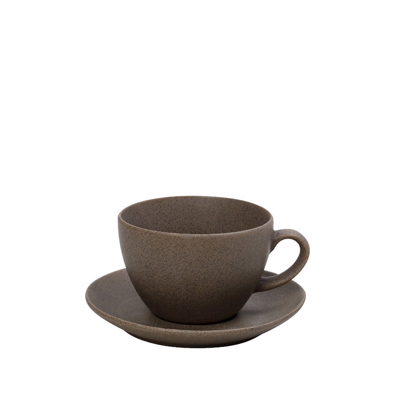 Φλιτζάνι Espresso και Πιατάκι ''MORGAN'' Πορσελάνης Καφέ 80ml Φ12x6.5cm OW2070K6 Espiel