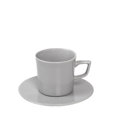 Light Grey Essentials Φλιτζάνι & Πιατάκι Εσπρέσο Κεραμικό 100ml 11X7εκ OWA105K6 Espiel