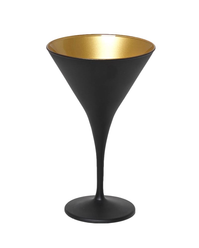 Ποτήρι Martini 'Κωνικό' Μαύρο-Χρυσό Mat 250cc 10.5Χ17.5