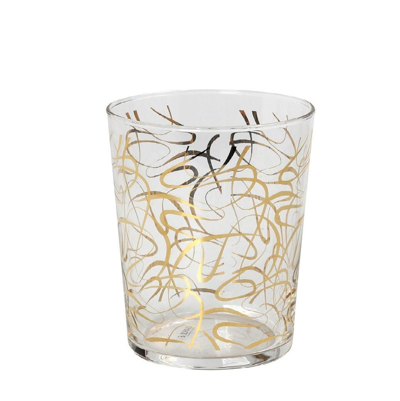 Υαλικά agiovlasitishome - ΣΗΜΑΝΤΙΚΟ: Σε περίπτωση διαφοράς τιμής από το κατάστημα ισχύει παντα και μόνο η τιμή του καταστήματος Lucia Ποτήρι Νερού με Χρυσό Σχέδιο 8.6Χ9εκ 380cc RAB533