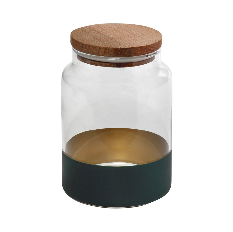 ΔΟΧΕΙΟ ΓΥΑΛΙΝΟ ΠΡΑΣΙΝΟ/ΧΡΥΣΟ Φ10x14.5cm 890ml RAB632 ES