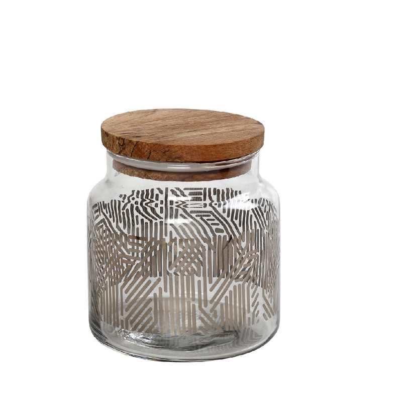 Διακοσμητικά και αξεσουαρ κουζίνας agiovlasitishome - ΣΗΜΑΝΤΙΚΟ: Σε περίπτωση διαφοράς τιμής από το κατάστημα ισχύει παντα και μόνο η τιμή του καταστήματος Βάζο Αποθήκευσης 'LABYRINTH' Γυάλινο Διάφανο με Ασημί Σ