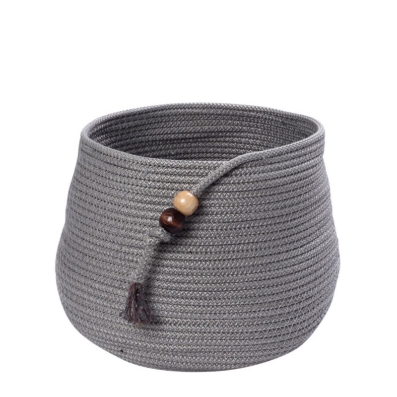 Διακοσμητικά Επιτραπέζια agiovlasitishome - ΣΗΜΑΝΤΙΚΟ: Σε περίπτωση διαφοράς τιμής από το κατάστημα ισχύει παντα και μόνο η τιμή του καταστήματος Καλάθι με Λαβές από Σχοινί Γκρι Φ24x23cm ROB109 Espiel