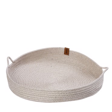 Δίσκος Στρογγυλός από Σχοινί Λευκός Φ36x6cm ROB119 Espiel