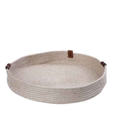 Δίσκος Στρογγυλός από Σχοινί Λευκός Φ35x5cm ROB125 Espiel