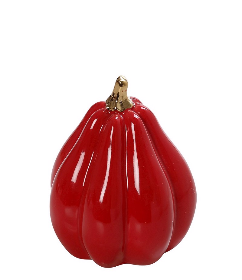 Κολοκύθα Κεραμική Κόκκινη/Χρυσή Φ10x12.5cm ROD246K4 Esp