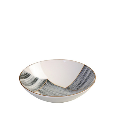 Μπώλ Σερβιρίσματος 'THREAD' Κεραμικό Λευκό/Γκρί Φ24.5x7cm ROV104 Espiel