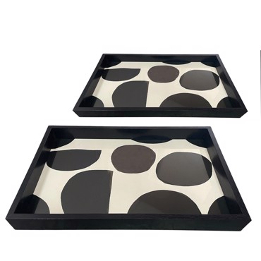 Σετ των 2 Διακοσμητικοί Δίσκοι από MDF 46x31x5cm SOF202 Espiel