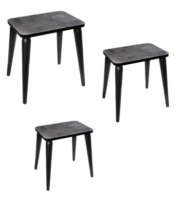 Σετ των 3 Τραπεζάκι Ορθογώνιο Γκρί MDF 60/45/30cm SOY105 Espiel