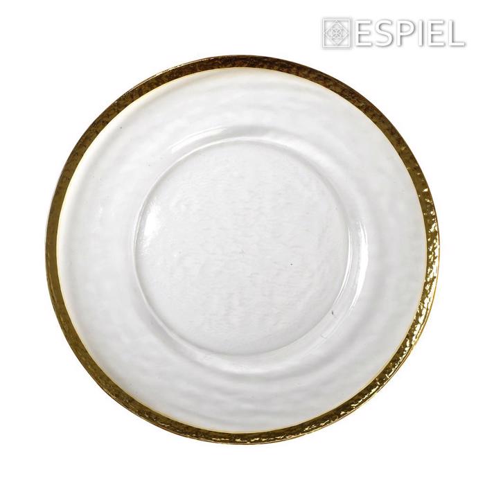 Piato Parousiasis Gyalino Diafano me Xruso Xeilos F33x1.3cm SUP109K4 Espiel