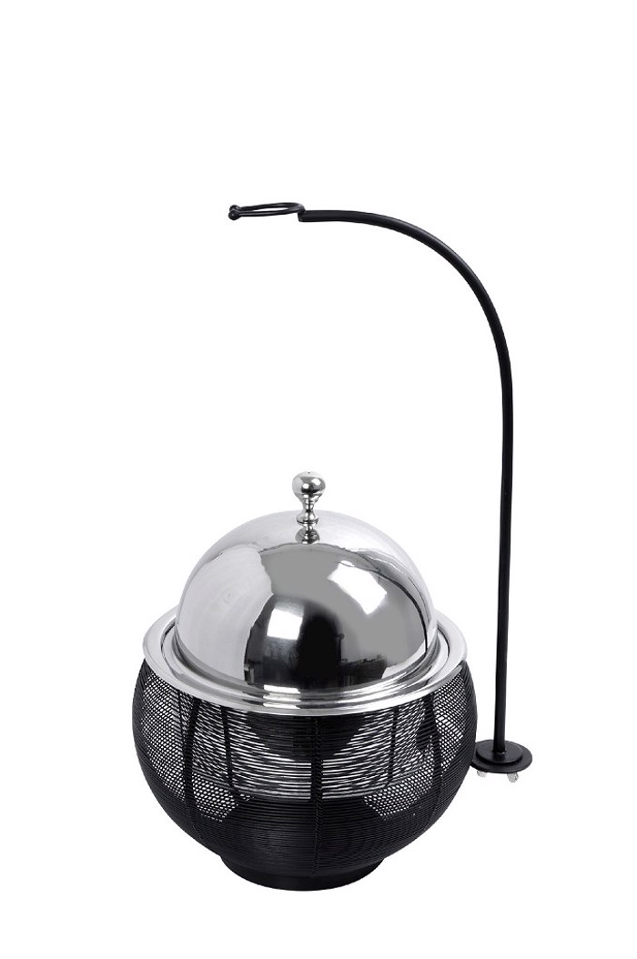 Chaffing Dish Anoxeidoto Atsali/Sidiros/Alouminio Mavro 3500ml F33x36cm TAF113 Espiel