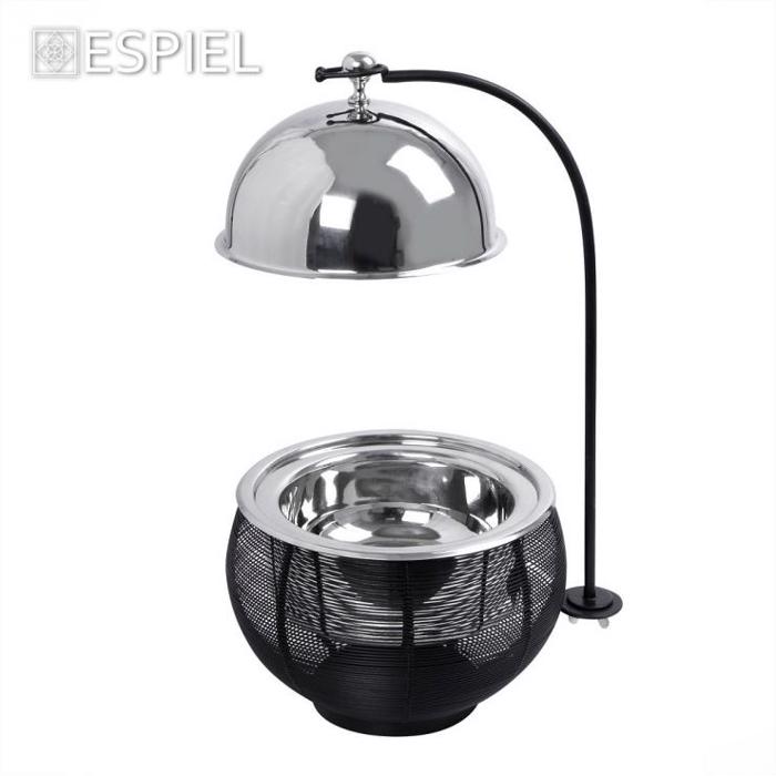 Chaffing Dish Anoxeidoto Atsali/Sidiros/Alouminio Mavro 4500ml F35x39cm TAF114 Espiel