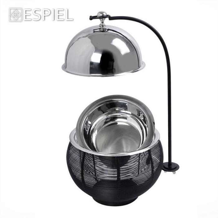 Chaffing Dish Anoxeidoto Atsali/Sidiros/Alouminio Mavro 4500ml F35x39cm TAF114 Espiel