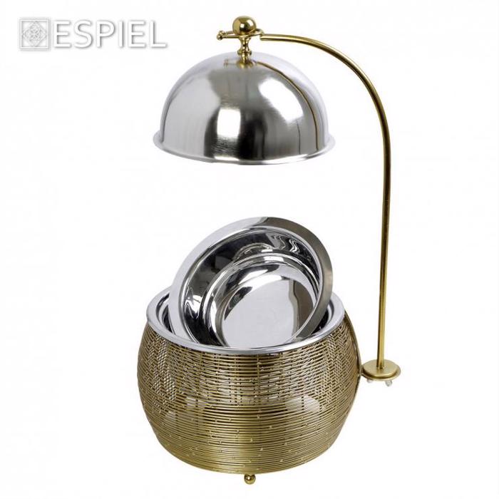 Chaffing Dish Anoxeidoto Atsali/Alouminio/Sidiros Xruso 3500ml F33x37cm TAF118 Espiel