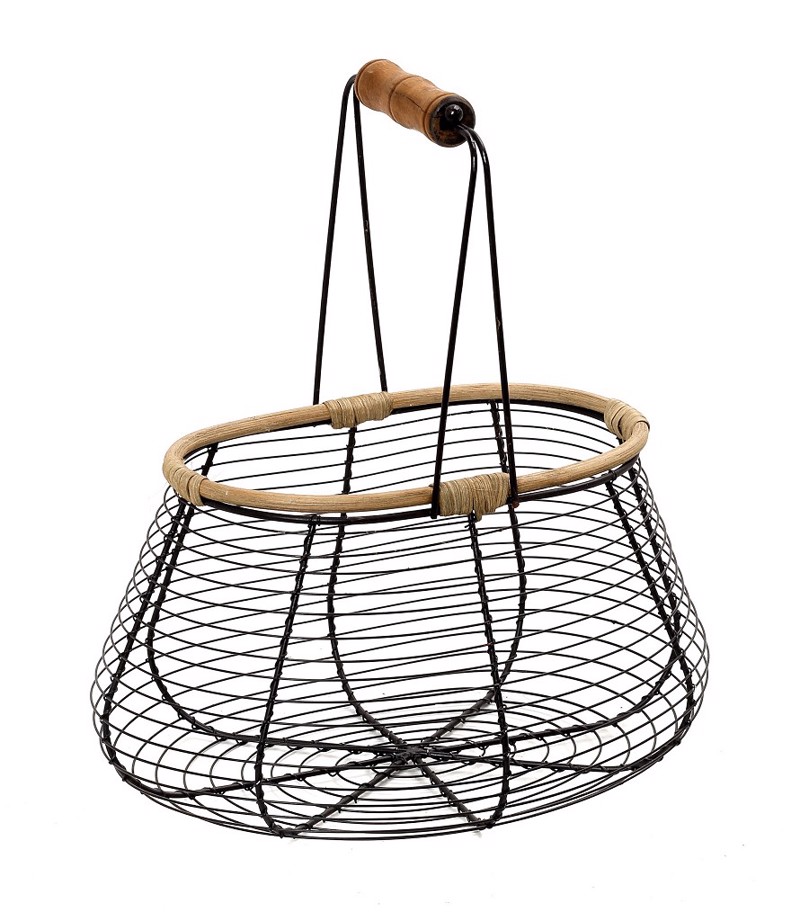 Espiel - ΣΗΜΑΝΤΙΚΟ: Σε περίπτωση διαφοράς τιμής από το κατάστημα ισχύει παντα και μόνο η τιμή του καταστήματος Espiel Καλάθι Μεταλ. Μαύρο Στρογγ.Με Λαβή Μπαμπού 19Χ13