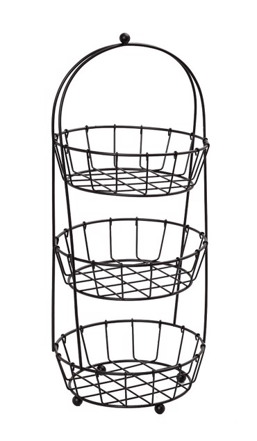 Καλάθι Τριών Επιπέδων Μεταλλικό Μαύρο Φ20.5x50cm TAK225 Espiel