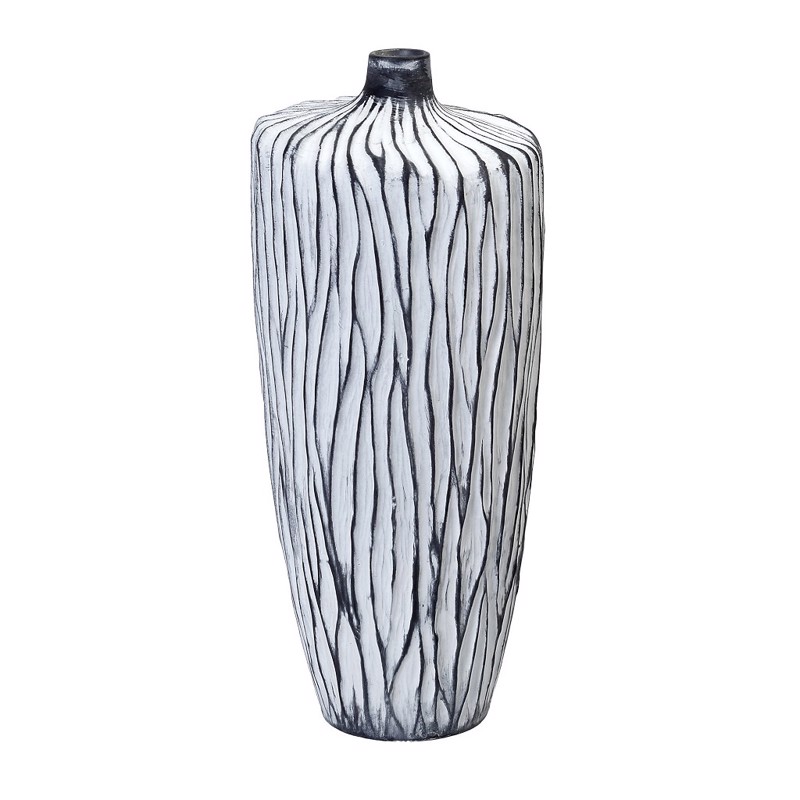 Βάζο Λευκό/Μαύρο Κεραμικό Φ15.5x35.5cm TAS239 Espiel