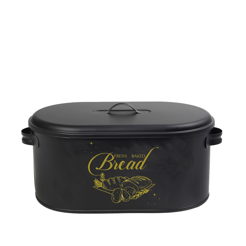 Διακοσμητικά και αξεσουαρ κουζίνας agiovlasitishome - ΣΗΜΑΝΤΙΚΟ: Σε περίπτωση διαφοράς τιμής από το κατάστημα ισχύει παντα και μόνο η τιμή του καταστήματος Ψωμιέρα Μεταλλική Μαύρη Ματ με Καπάκι 33-36X20X16.5εκ T