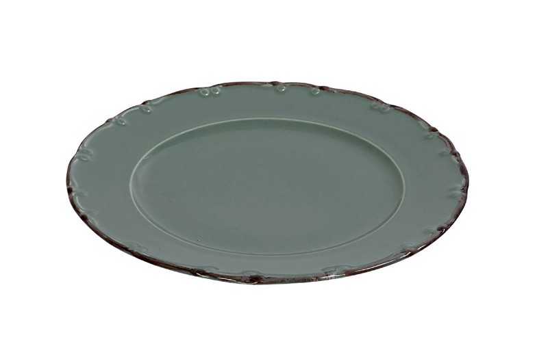 Liana Πιάτο Φρούτου Πορσελάνης Πράσινο με Καφέ Rim 19εκ TLU103K6 Espiel