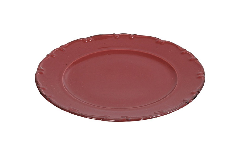 Υαλικά agiovlasitishome - ΣΗΜΑΝΤΙΚΟ: Σε περίπτωση διαφοράς τιμής από το κατάστημα ισχύει παντα και μόνο η τιμή του καταστήματος Liana Πιάτο Φρούτου Πορσελάνης Σκούρο Ροζ με Καφέ Rim 1