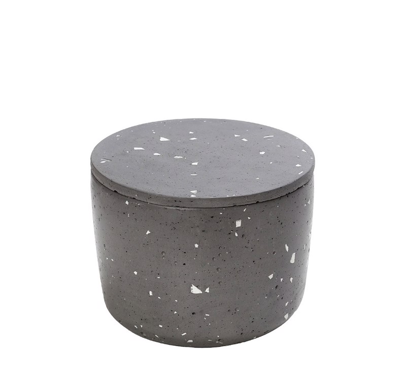 Διακοσμητικά και αξεσουαρ κουζίνας agiovlasitishome - ΣΗΜΑΝΤΙΚΟ: Σε περίπτωση διαφοράς τιμής από το κατάστημα ισχύει παντα και μόνο η τιμή του καταστήματος Δοχείο Αποθήκευσης Τσιμεντένιο Μωσαϊκό Σκούρο Γκρι με Κ