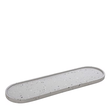 Πιατέλα Οβάλ Τσιμεντένια Μωσαϊκό Ανοιχτό Γκρι 49X15X2cm TZG105 Espiel