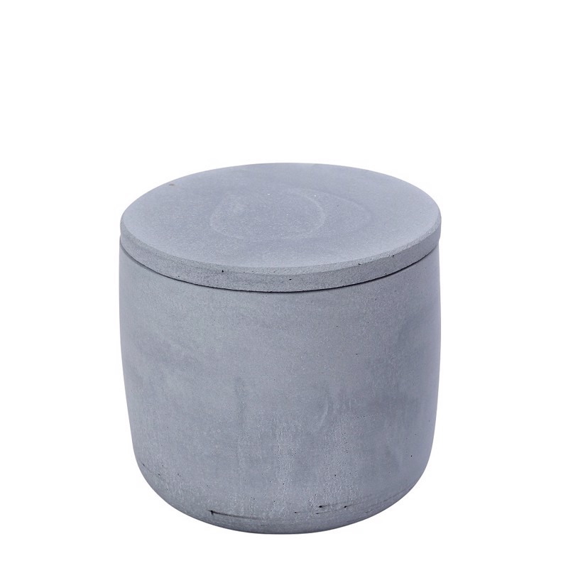 Δοχείο Κυλινδρικό με Καπάκι Τσιμεντένιο Γαλάζιο Φ10x9cm