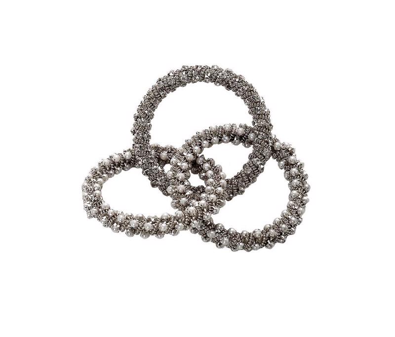 Espiel - ΣΗΜΑΝΤΙΚΟ: Σε περίπτωση διαφοράς τιμής από το κατάστημα ισχύει παντα και μόνο η τιμή του καταστήματος Δαχτυλίδι Πετσέτας Μεταλλικό/Ακρυλικό Ασημί Φ6x2cm YRA1