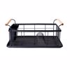 ESTIA Piatothiki Metalliki Mavri me Labes Bamboo Essentials 44x32x20cm 01-12885