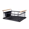 ESTIA Piatothiki Metalliki Mavri me Labes Bamboo Essentials 44x32x20cm 01-12885