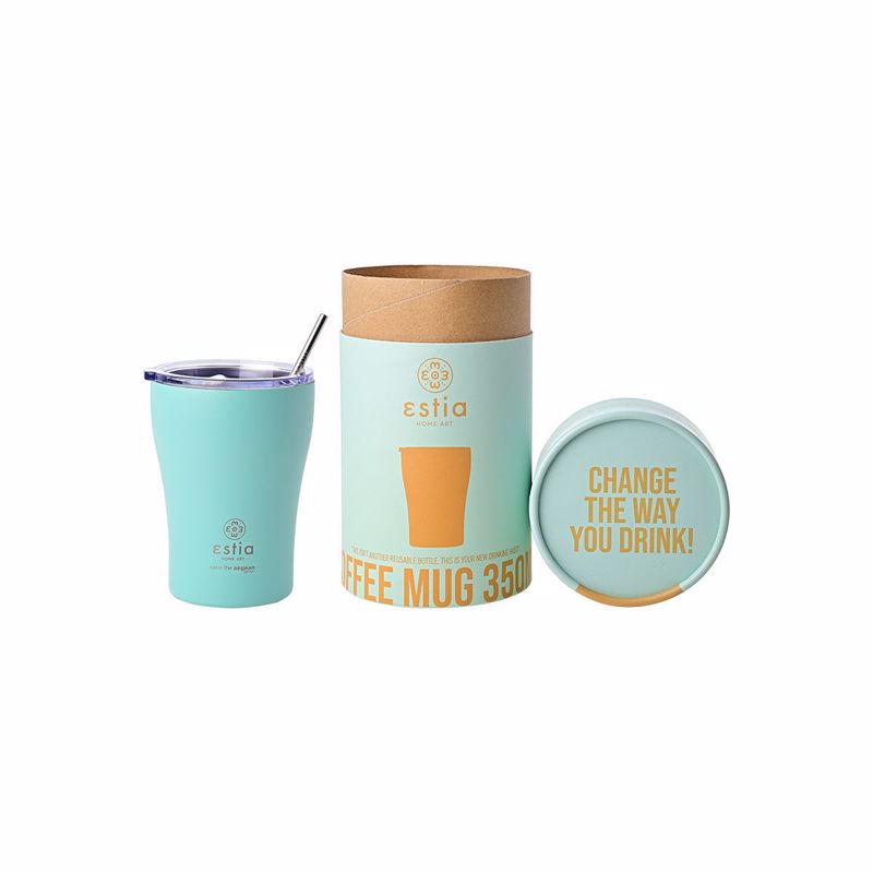 Θερμός-Ποτήρι Ανοξείδωτο Bermuda Green Save The Aegean Estia 350ml-7×13εκ. 01-12106 Υλικό: Ανοξείδωτο